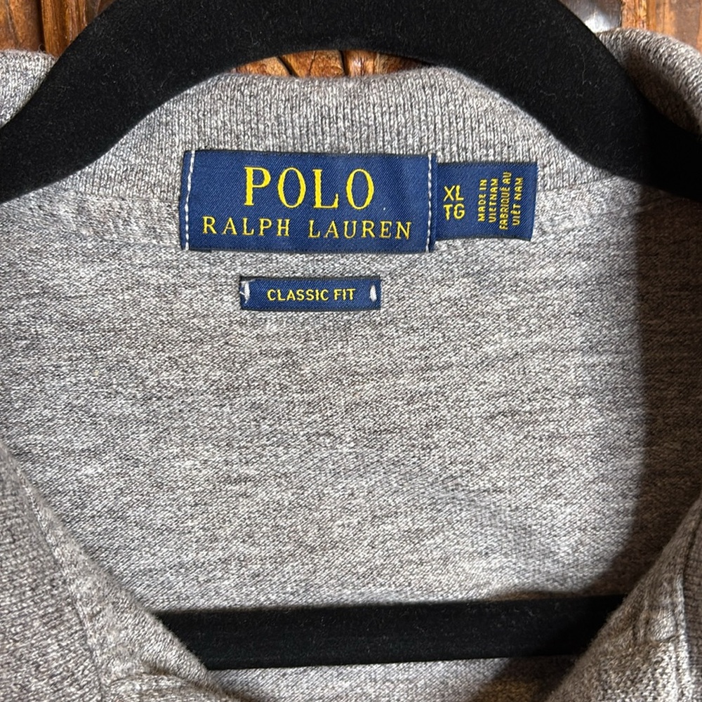 Blue Label POLO by RALPH LAUREN heathered gray men’s polo shirt classic sz XL TG - Picture 3 of 6